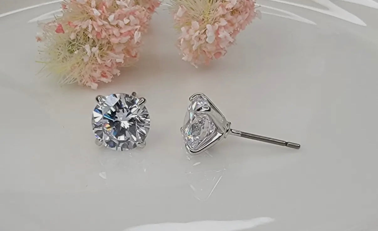 Single Stone Stud Earrings