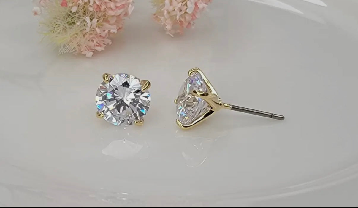 Single Stone Stud Earrings