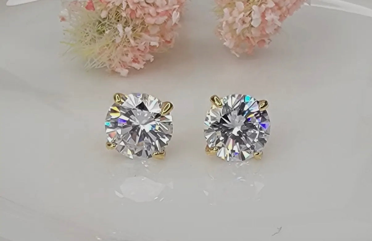 Single Stone Stud Earrings